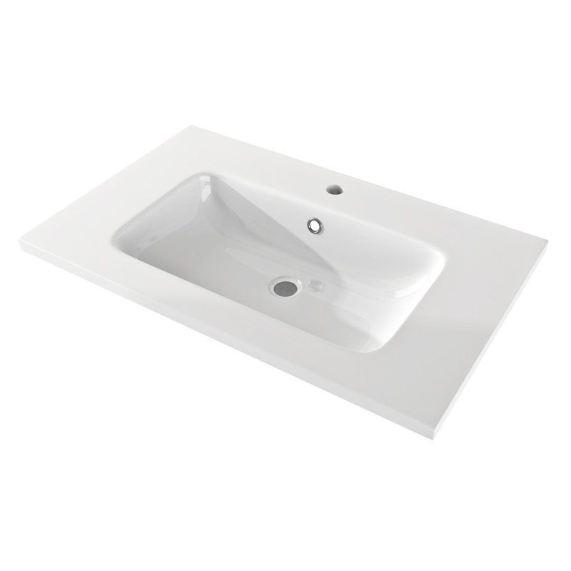 Lavabo de salle de bain rectangulaire encastré avec trop-plein Swiftsure