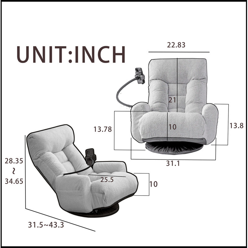 Adjustable Head and Waist Game Chair, Lounge Sofa for Living Room with Ergonomic Design and Comfort, Yellow