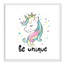 «Be Unique», impression sur papier licorne-47848657-47848665