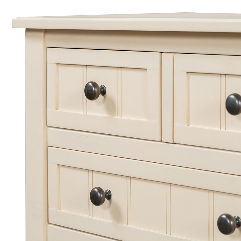 Console Weinman moderne avec 3 tiroirs et tablette inférieure, Beige