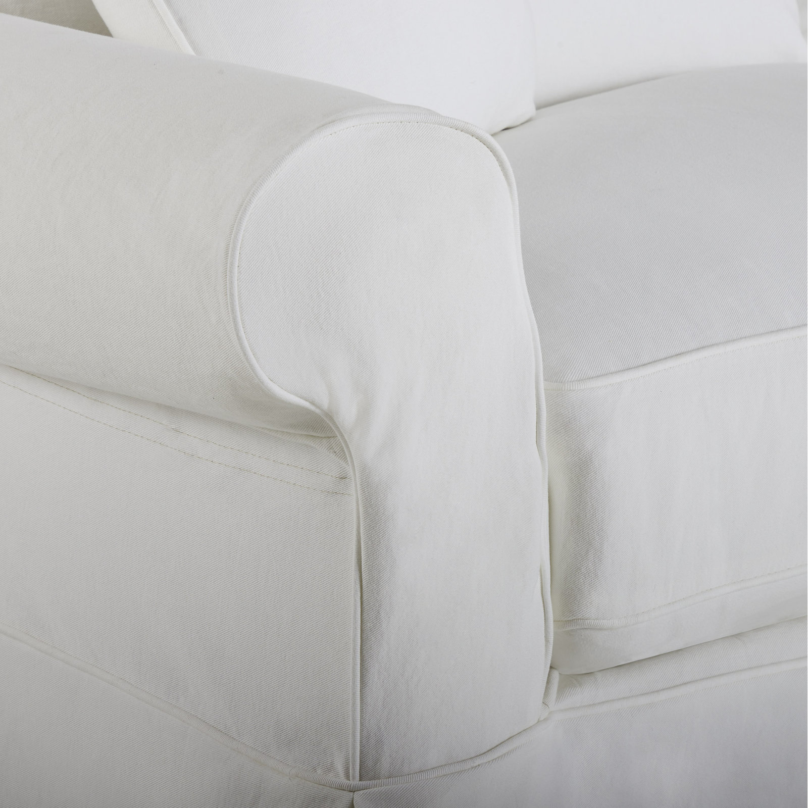 Amari Sectional, Classic Bleach White Twill, Right Hand Facing