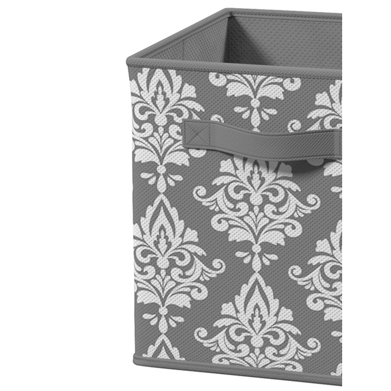 Gray and Tan Fabric Storage Bin for Cube Organizers