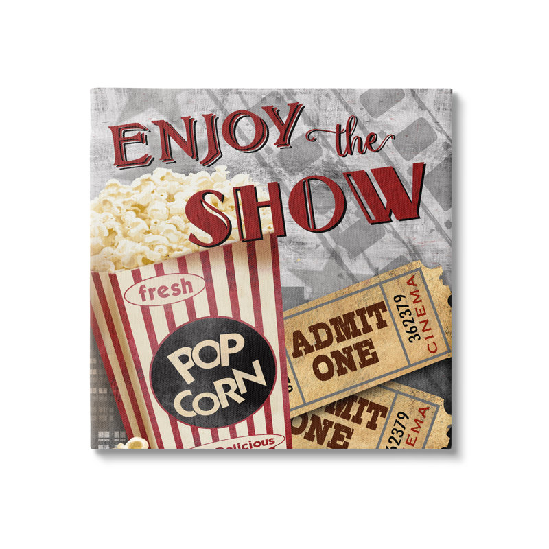 Enjoy The Show Vintage Movie Popcorn Canvas Art