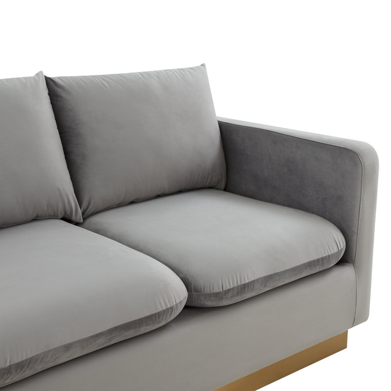 Elevate 83.5'' Velvet Sofa, Light Gray Velvet