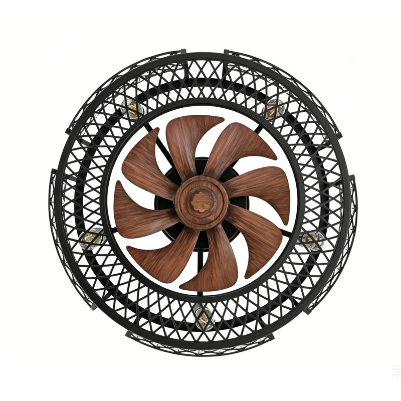 Ventilateur de plafond encastré de 19 pouces avec cage en maille et pales en ABS