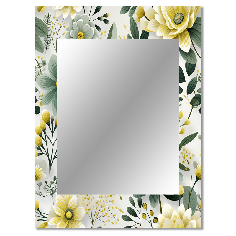 Motif floral Balarama - Boho chic et floral - grand miroir floral, 40 po x 30 po