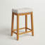 Tabouret de comptoir et de bar en bois massif sans dossier avec siège rembourré Bartonville-844602782-866721042