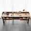 Bureau en bois de pin massif avec 3 tiroirs - Design à bord fermé-1827846355