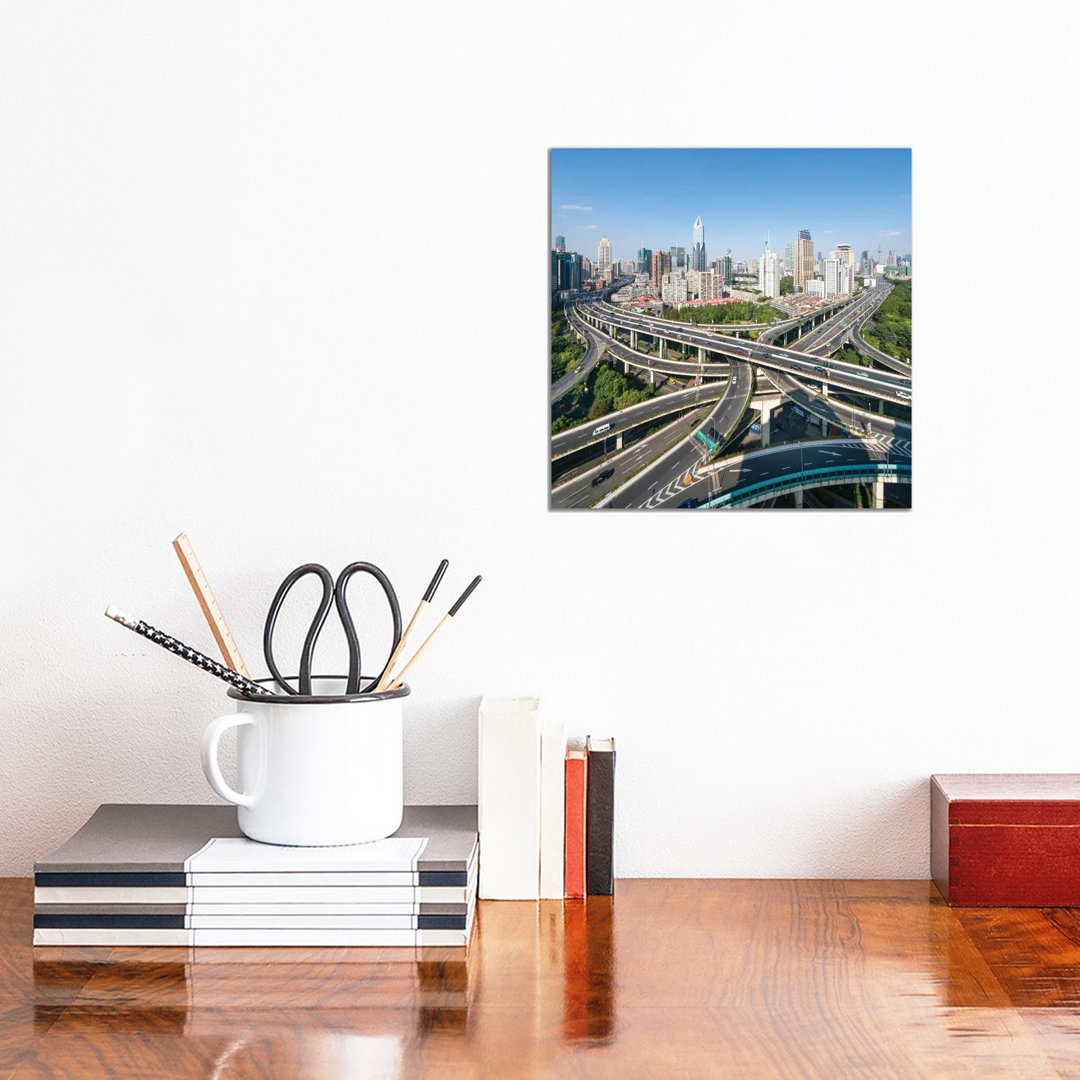 Intersection Road, Shanghai, China by Jan Becke - Wrapped Canvas Print