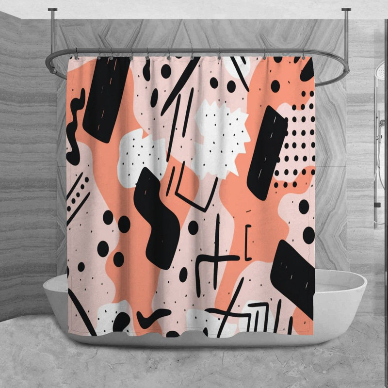 Rideau de douche abstrait Yvonnette, H 84 po x l 70 po
