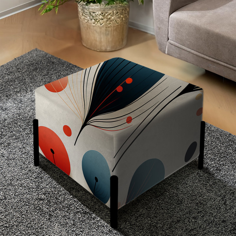 Jardin éclectique moderne multicolore avec repose-pieds carré éclectique