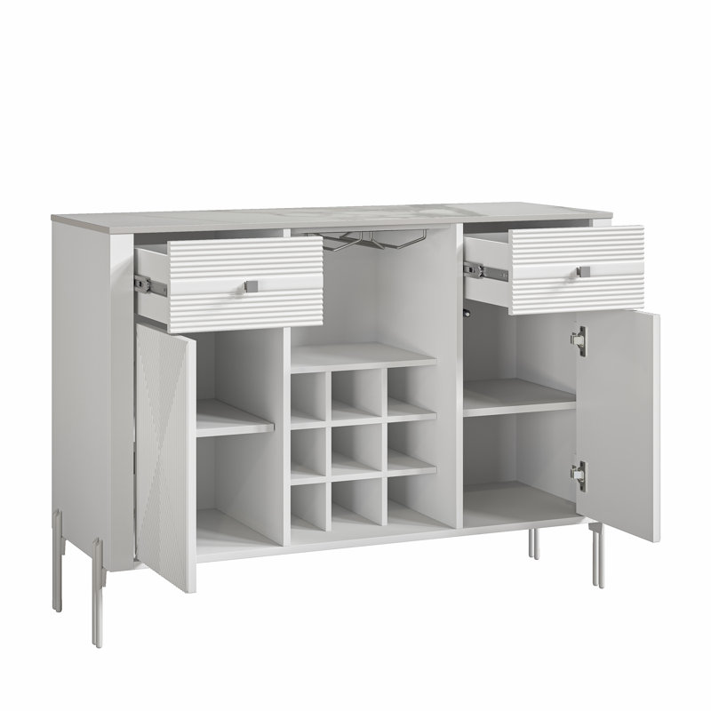 Breeonna 42'' Bar Cabinet, White