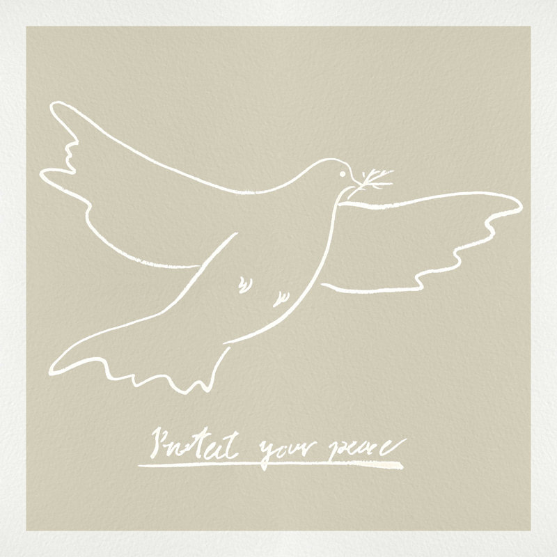 Peace Dove II, H 12 po x l 12 po