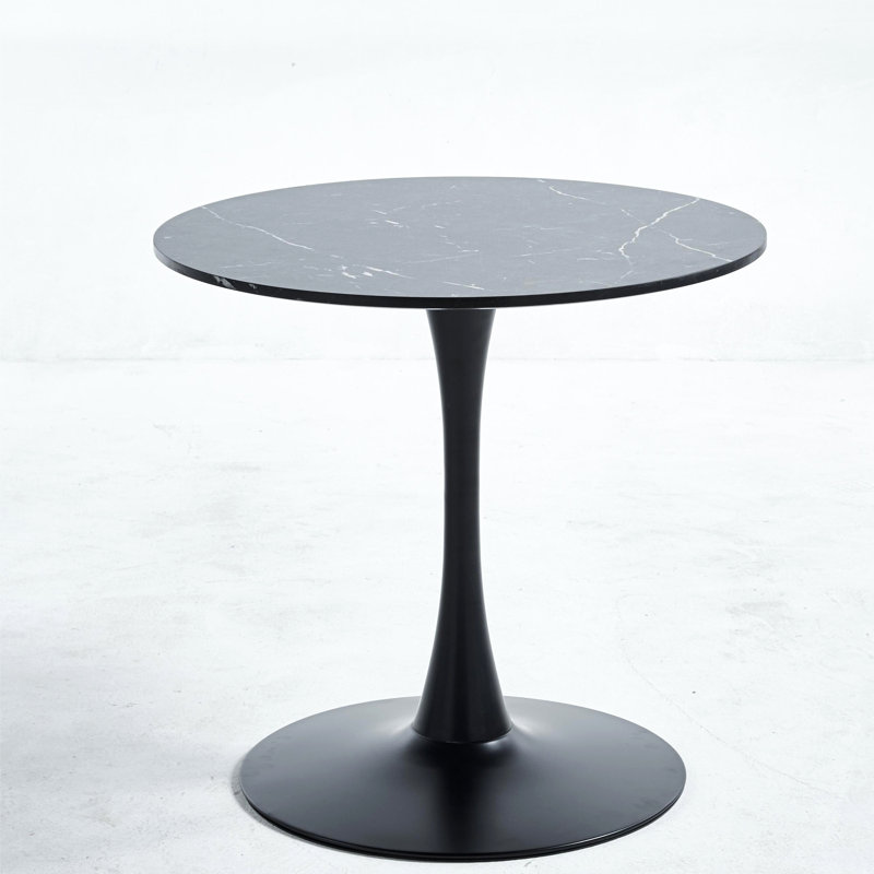Table de salle à manger Bjarnheiur, Noir, Noyer, H 29,33 po x l 42,13 po x P 42,13 po