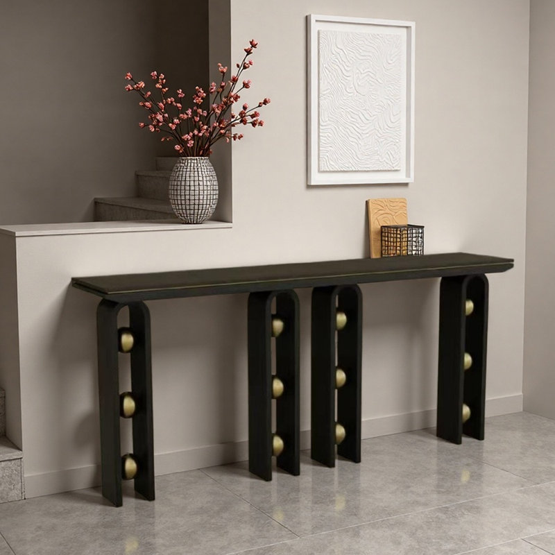 Mid-Century Modern Entryway Console, Black