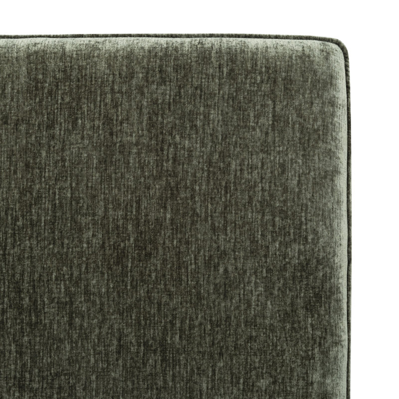 Callahan Upholstered Bed, King, Dark Green Chenille