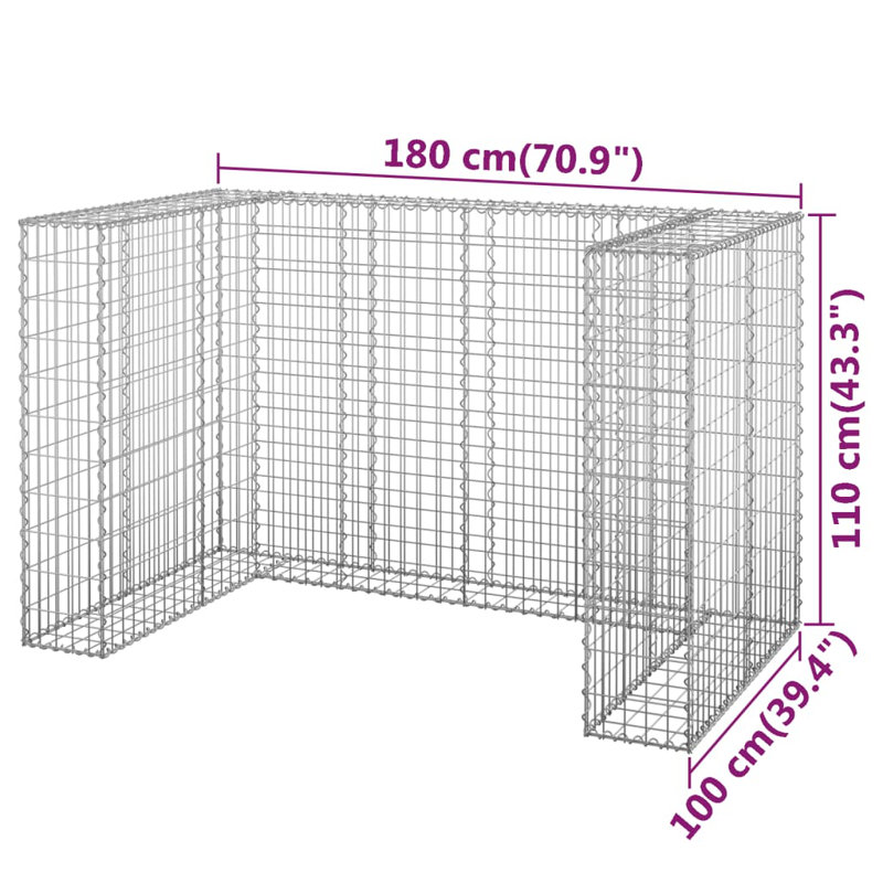 3.6 ft. H x 10.6 ft. W Vidaxl Galvanized Steel Fence Panel, 43.3" H x 70.9" W x 39.4" D