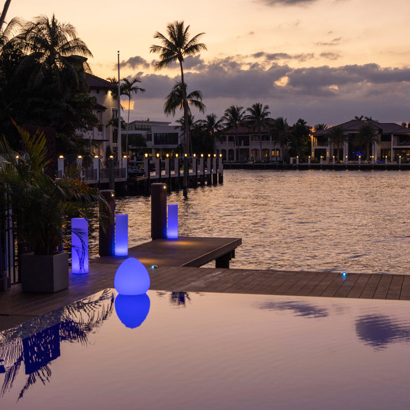 Rock LED Outdoor Floating Light, 21" H x 20" W x 20" D