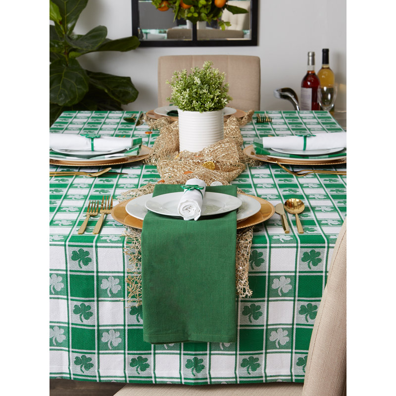 Poche Woven Shamrock Tablecloth, 84'' L x 60'' W