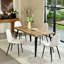 Ensemble de salle à manger moderne 5 pièces Shivani avec table rectangulaire en grain de bois et 4 chaises-103829952-103829951