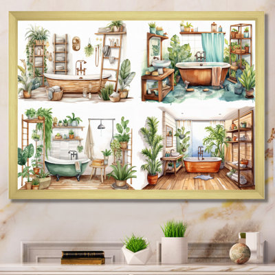 "Natural Bathroom Decor XXIII", reproduction sur toile encadrée