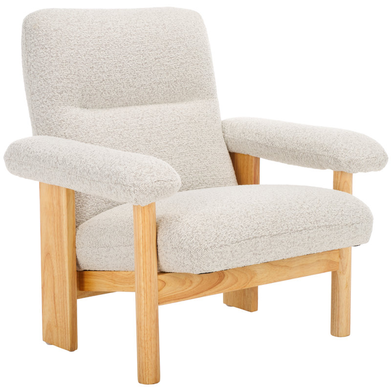 Natheniel Upholstered Armchair, Natural, White