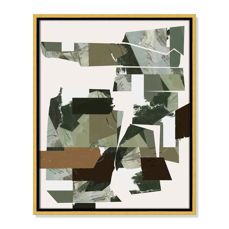 «Green Endeavour I Print» par Cartissi, L 17,5 po x H 21,5 po, Framed Canvas, Gold Floater