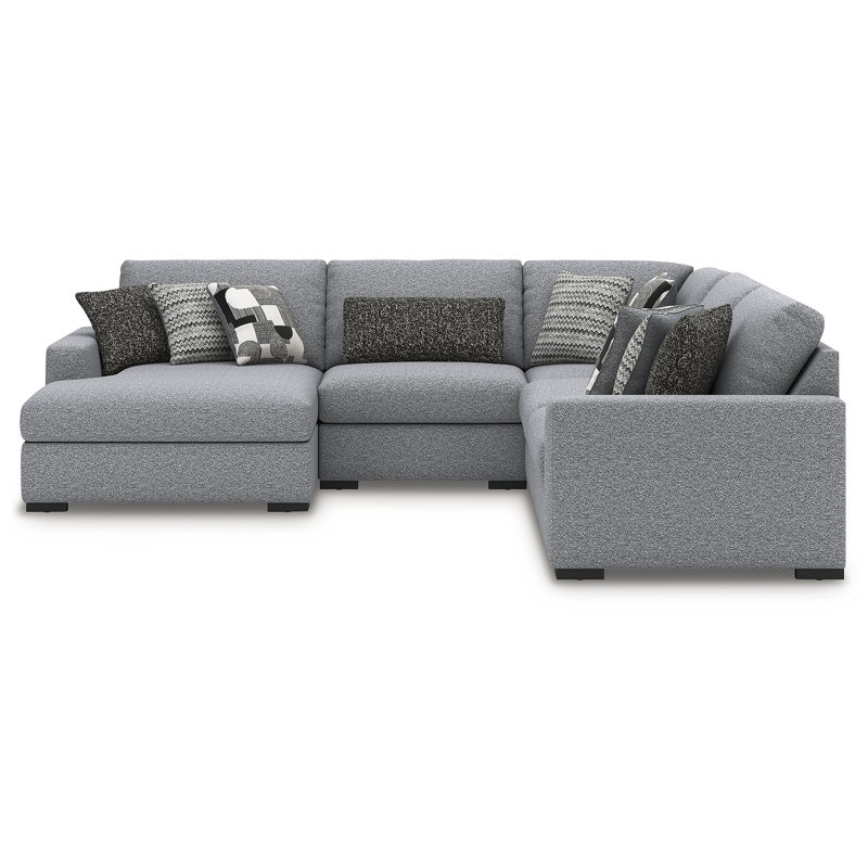 Canapé modulaire 5 pièces avec méridienne Cantin, H 41 po x l 134 po x P 134 po, Orienté à droite