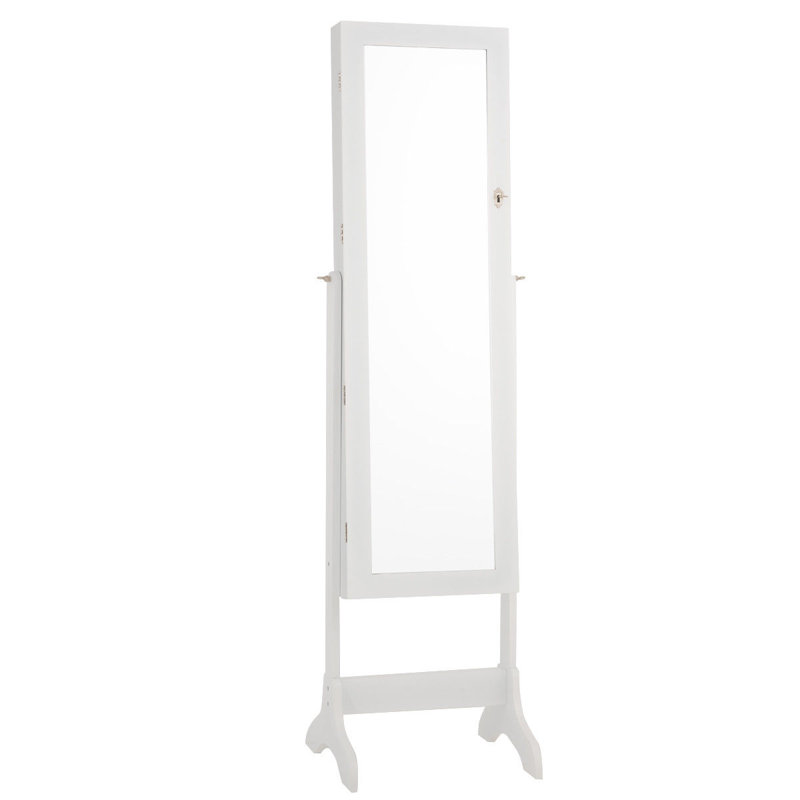 Armoire à bijoux avec miroir Mynatt, blanc