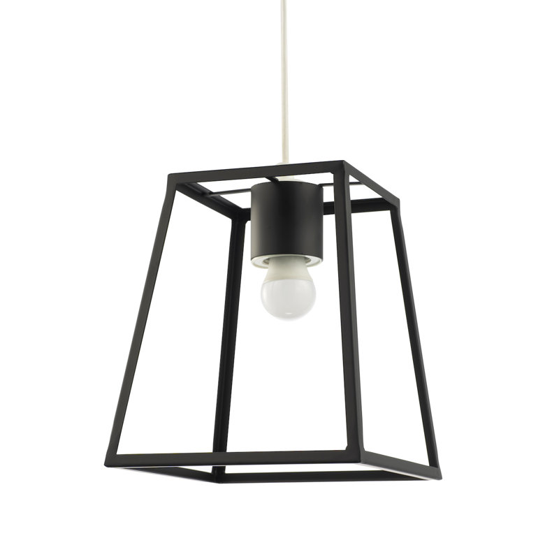 25cm H Metal Square Pendant Shade ( Screw On ), Matte Black