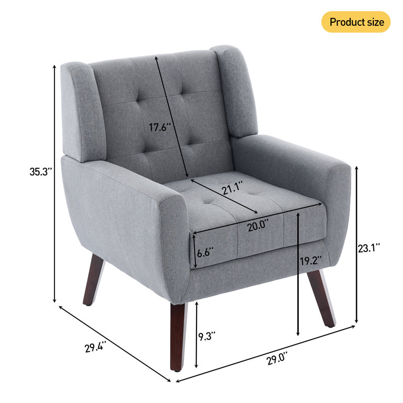 Fauteuil d'appoint Jaqueze, Polyester gris