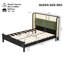 Lit plateforme tapissier en bois massif P 83,8 "x H 45,8" Modern Collection-353512853