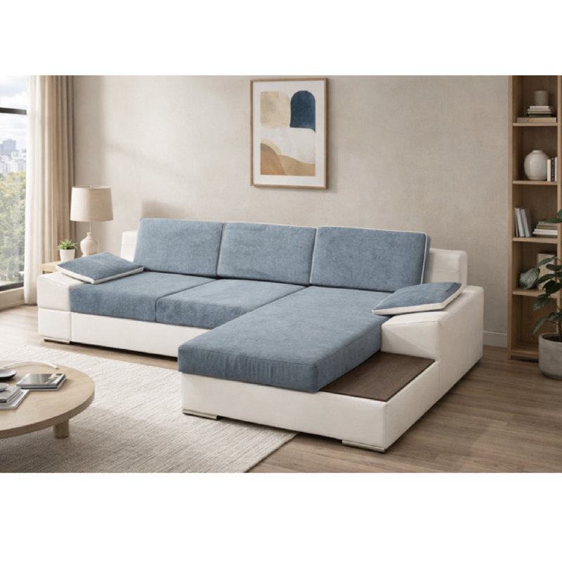 112'' L-shaped Sleeper Sectional With Storage