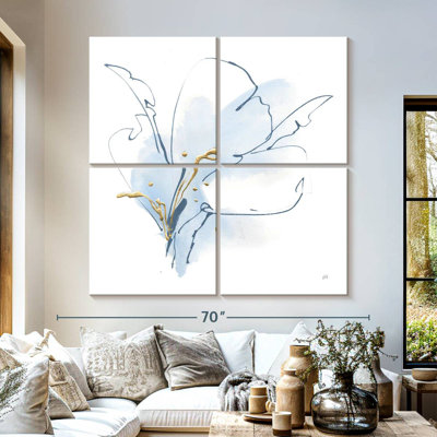 Blue And Gold Floral I