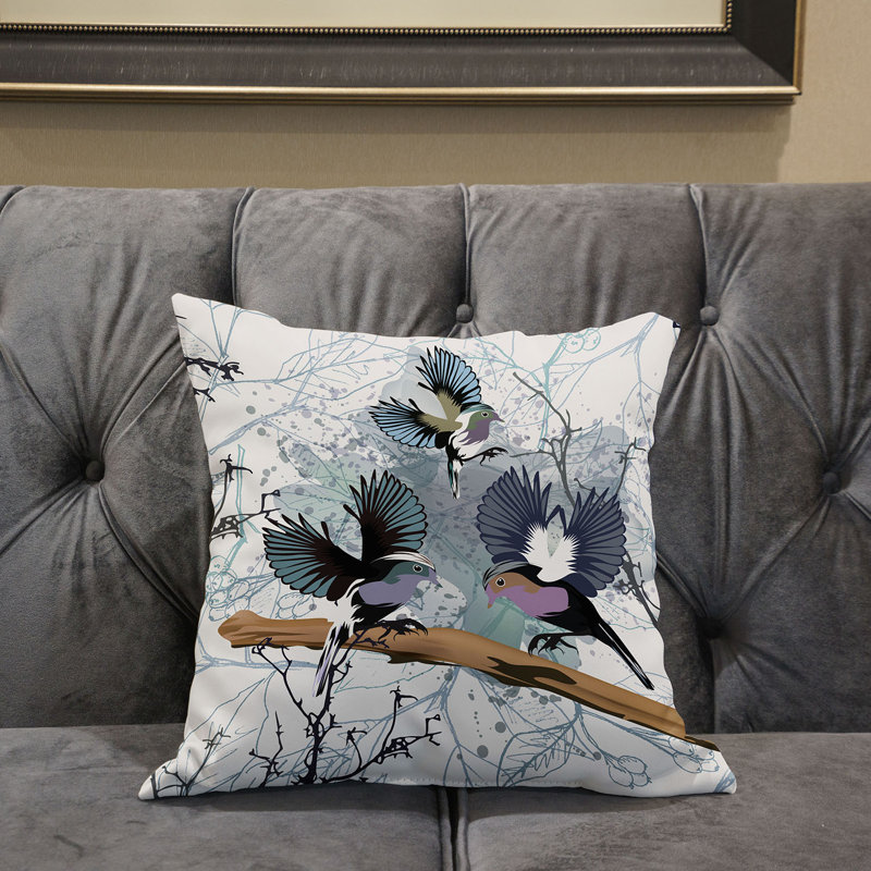 Coussin 18 x 18, Blanc / Gris / Noir
