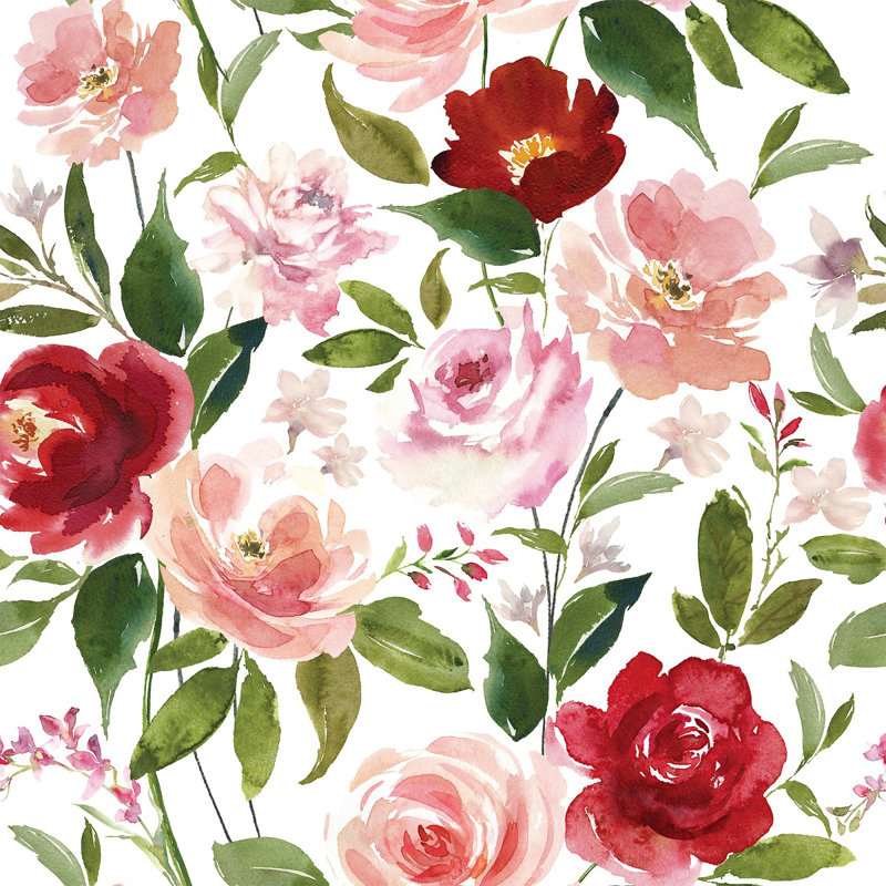Rouleau de papier peint 10,4 pi x l 125 po Flowers, L 8,33 pi x l 100 po