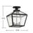Ricardo Black 3 - Bulb Outdoor Semi Flush Mount