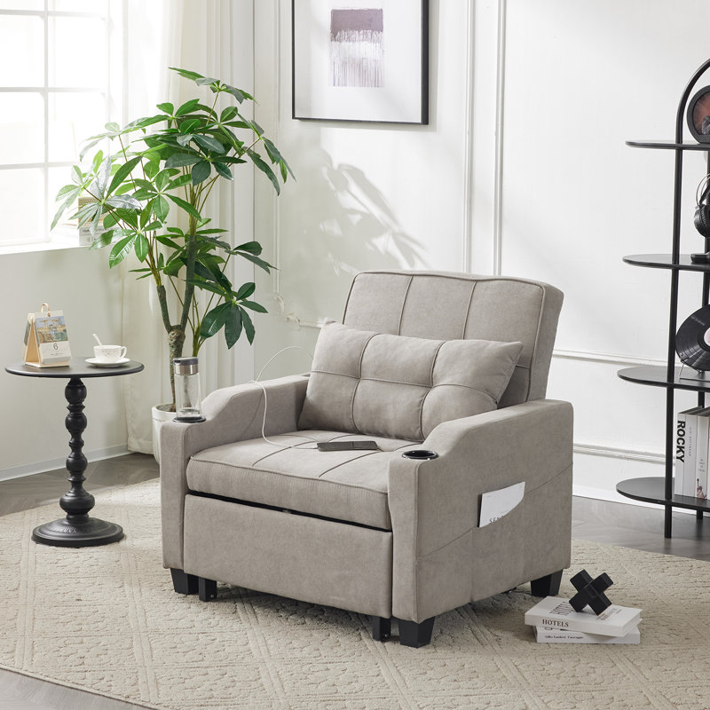 Hosie Faux Leather Accent Chair, Gray Polyester