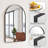Contemporary Arched Wall Mounted Bathroom Vanity Mirror with Aluminum Alloy Frame-1578852365-1578852352