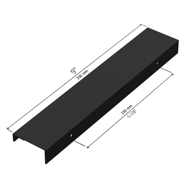 Center to Center Finger Pull, Black, 1"