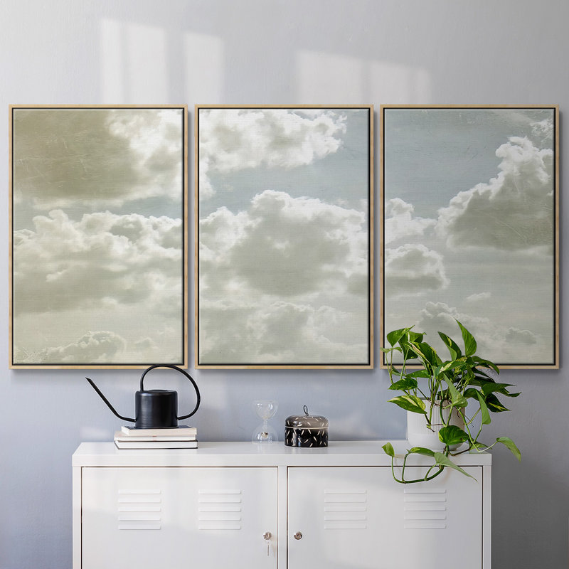 Sky Scrapers IV - Toile encadrée multi-pièces, Naturel, H 40 po x l 78 po x P 2 po