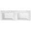 60" Resin Basin for Bathroom Vanity, with Undermount Rectangular Double Sinks, 8 inch Faucet Holes, Vanity Top only, Bright White