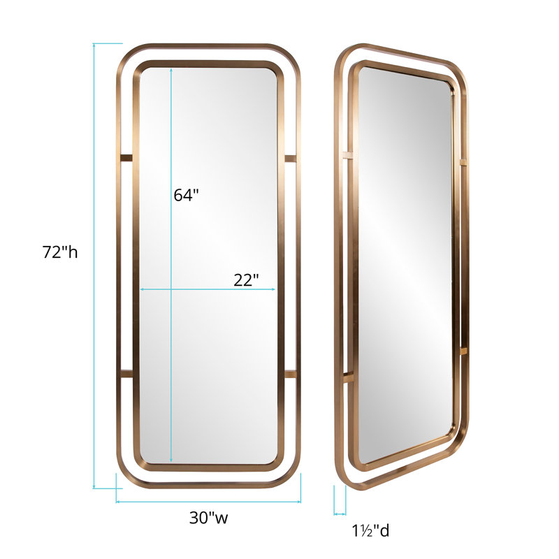 Gunter Full Length Stainless Steel Framed Rectangular Mirror