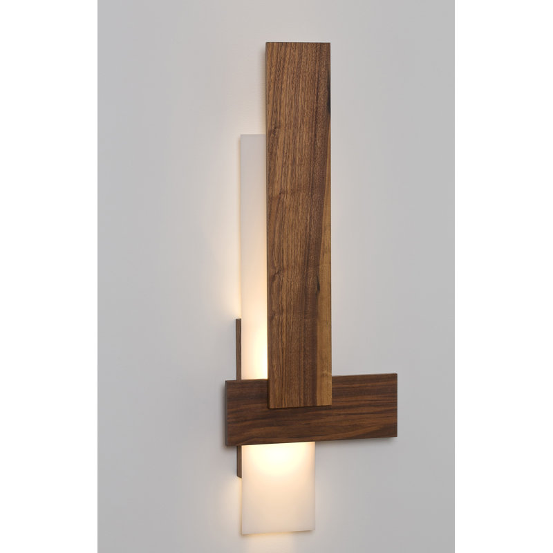 Sedo Dimmable LED Flush Mount Sconce, 2700K, Walnut
