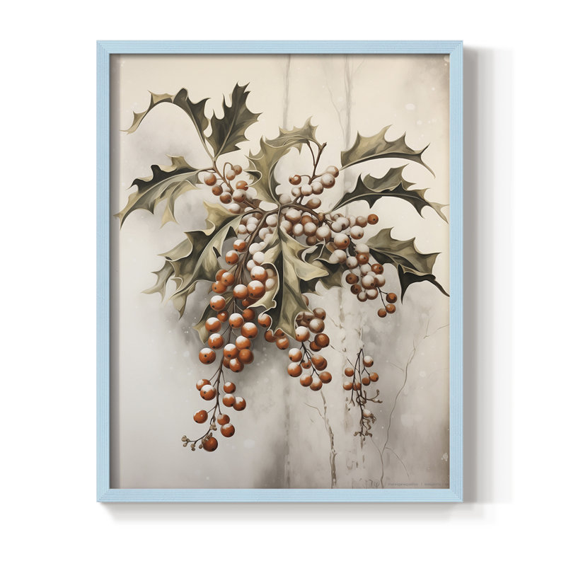 «Christmas Holiday Art DCLxxxx», reproduction d'art encadrée - bois massif, H 30 po x l 24 po, Bleu