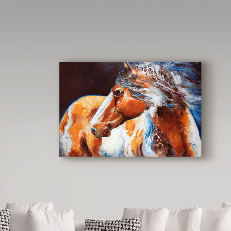 Reproduction de peinture acrylique sur toile tendue Duniya, H 16 po x l 24 po x P 2 po
