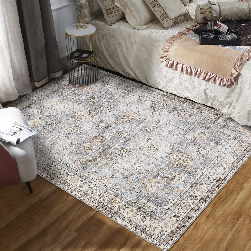 Tapis lavable pour le salon, Rectangle 5 pi x 7 pi
