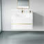Meuble-lavabo de salle de bain 36 po, blanc brillant avec lavabo et comptoir en résine de pierre, lavabo à tiroirs à fermeture en douceur, surface, fabrication, espace généreux