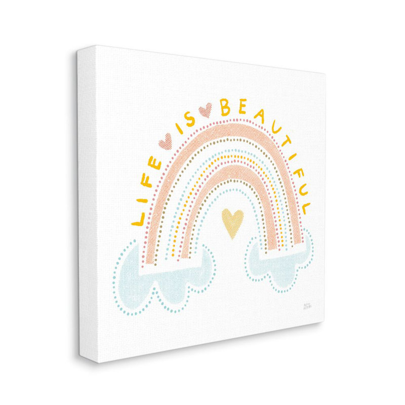 «Life Is Beautiful Quote» par Sue Schlabach, Toile tendue, H 17 po x l 17 po x P 1,5 po
