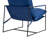 Upholstered Modern Metal Framed Blue Polyester Blend Sling Accent Chair-703464721